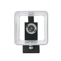 Luminaire mural QUADRASS SPOT avec spot LED E27, laiteux, noir 