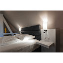 Luminaire mural QUADRASS SPOT avec spot LED E27, laiteux, noir 