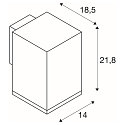 SLV Luminaire mural d'ext�rieur ENOLA SQUARE SINGLE CCT single IP 65, anthrazit, transparent 