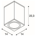 SLV Plafonnier ext�rieur ENOLA SQUARE CCT IP 65, anthrazit, transparent 