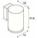 SLV Luminaire mural d'ext�rieur ENOLA ROUND SINGLE CCT - L Bas, grand, CCT Switch IP65, anthrazit 