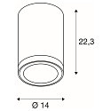 SLV Premium-LED Outdoor Ceiling luminaire ENOLA ROUND CCT, IP65 IK02, L-size, 35W 3000 / 4000K 2500 / 2800lm 38, CRi>90, anthracite