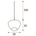 SLV Luminaire à suspension PANTILO CONVEX 29 E27, chrome