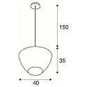 SLV Luminaire à suspension PANTILO CONVEX 40 E27, chrome
