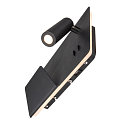SLV LED Wall luminaire SOMNILA SPOT Indoor, 13W, 3000K, Spot 65lm,  incl. USB port, Spot left, black, back light 370lm
