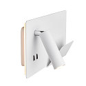 SLV LED Wall luminaire SOMNILA SPOT Indoor, 13W, 3000K, Spot 65lm,  incl. USB port, Spot right, white, back light 646lm