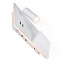 SLV LED Wall luminaire SOMNILA SPOT Indoor, 13W, 3000K, Spot 65lm,  incl. USB port, Spot right, white, back light 646lm