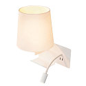 SLV LED Wall luminaire SOMNILA FLEX Indoor, E27, mit LED Spot 65lm, 3000K, white, incl. USB port, Spot left