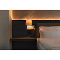 SLV LED Wall luminaire SOMNILA FLEX Indoor, E27, mit LED Spot 65lm, 3000K, white, incl. USB port, Spot left