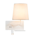 SLV LED Wall luminaire SOMNILA FLEX Indoor, E27, mit LED Spot 65lm, 3000K, white, incl. USB port, Spot right