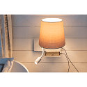 SLV LED Wall luminaire SOMNILA FLEX Indoor, E27, mit LED Spot 65lm, 3000K, white, incl. USB port, Spot right