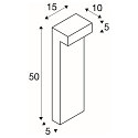 SLV LED Outdoor luminaire L-LINE OUT FL Pole LED Floor lamp, horizontal, CCT switch, 3000/4000K, 490/530lm, IP65, anthracite, 50cm