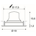 SLV Plafonnier encastr� NUMINOS DL XL pivotant, rotatif IP20, noir , blanche