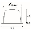 SLV Plafonnier encastr� NUMINOS DL S - 55� rigide, courant constant, commutable, reculer IP20 / IP44, noir  