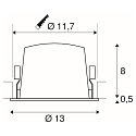 SLV LED Ceiling recessed luminaire NUMINOS DL L, 2700K, IP20, 40�, 2150lm, UGR 17, white/chrome