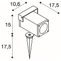 SLV Lampe � piquet de terre THEO BRACKET SP QPAR51 angulaire, avec prise de courant, r�glable GU10 IP65, anthrazit