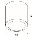 SLV Luminaire de plafond OCULUS CL DTW cylindrique, Dim-To-Warm IP20, transparent, blanche gradable