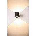 SLV Luminaire mural OCULUS UP/DOWN cylindrique IP20, noir gradable