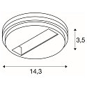 SLV 3-Phase Point outlet DALI Ceiling canopy, IP20, white