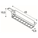 Luminaire triphas� SIGHT MOVE DALI IP20, mat, noir 