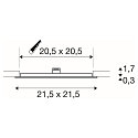 SLV LED Ceiling recessed luminaire SENSER 24 DL, square, 12,5, 1200lm, IP20, white, 4000K
