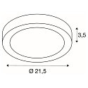 SLV LED Wall / Ceiling luminaire SENSER 24 CW, round, 15W, IP20, white, 4000K, 1300lm