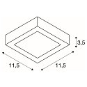 SLV LED Wall / Ceiling luminaire SENSER 12 CW, square, IP20, white, 8,5W, 4000K, 440lm