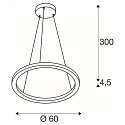 SLV LED Pendant luminaire ONE 60 PD DALI UP/DOWN, CCT switch, 3000/4000K, 400/410lm, white