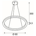 SLV Luminaire � suspension ONE 80 PD DALI UP/DOWN CCT Switch, blanche
