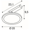 SLV 1-Projecteur monophas� PANEL TRACK rond IP20, blanche