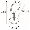 SLV LED Table lamp MAGANDA TL Make-up mirror, CCT switch, 2700/3000/4000K, IP44, chrome