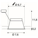 SLV Plafonnier encastré HORN GU10 GU10 IP20/IP44, blanche