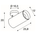 SLV LED Ceiling luminaire NUMINOS� SPOT DALI XL, 36W, 2700K, 60�, white / black