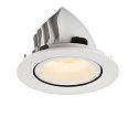 SLV LED Ceiling recessed luminaire NUMINOS� GIMBLE L, 3000K, 55�, white