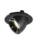 SLV LED Ceiling recessed luminaire NUMINOS� GIMBLE L, 4000K, 55�, black/chrome