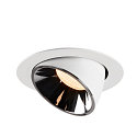 SLV LED Ceiling recessed luminaire NUMINOS� GIMBLE XL, 2700K, 55�, white/chrome