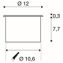 Projecteur encastr� DASAR FLAT 120 EL rond, passable, r�sistant aux chocs IP65/IP67, acier inoxydable 