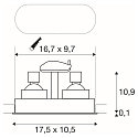 SLV Ceiling recessed luminaire HORN double QPAR51, 25W, white