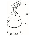 SLV 3-phase spot PARA CONE GL GU10, transparent, white