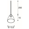 SLV Pendant luminaire PARA CONE GL GU10, transparent, black