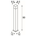SLV Floor lamp GRAFIT 90 Pole, E27, square, anthracite