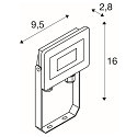 SLV LED Wall / Ceiling luminaire FLOODI S, 9,3W, 3000K, 100°, anthracite/transparent