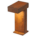SLV LED Outdoor Floorlamp RUSTY PATHLIGHT 40,  IP55 IK06, height 40cm, 8.9W 3000K 400lm 90�, FeCSi steel rust color