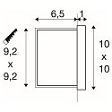 SLV Luminaire d'encastrement mural  CONCRETO EL WING angulaire, indirect, commutable IP65, gris, noir 