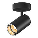 SLV Applique et plafonnier ASTO TUBE CW SINGLE � 1 flamme, rond, pivotant � la cardan GU10 IP20, noir gradable