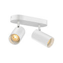 Applique et plafonnier ASTO TUBE CW DOUBLE � 2 flammes, langue, pivotant � la cardan GU10 IP20, blanche gradable