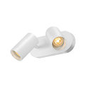 SLV Applique et plafonnier ASTO TUBE CW DOUBLE � 2 flammes, langue, pivotant � la cardan GU10 IP20, blanche gradable