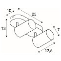 SLV Applique et plafonnier ASTO TUBE CW DOUBLE � 2 flammes, langue, pivotant � la cardan GU10 IP20, blanche gradable