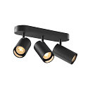 Applique et plafonnier ASTO TUBE CW TRIPLE 3 flammes, langue, pivotant � la cardan GU10 IP20, noir gradable