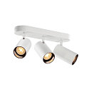 SLV Applique et plafonnier ASTO TUBE CW TRIPLE 3 flammes, langue, pivotant � la cardan GU10 IP20, blanche gradable